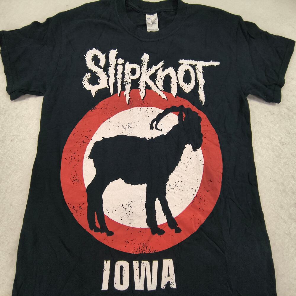 Slipknot Band Graphic Short Sleeve Crew Neck Shirt Womens Size Small S Black Red